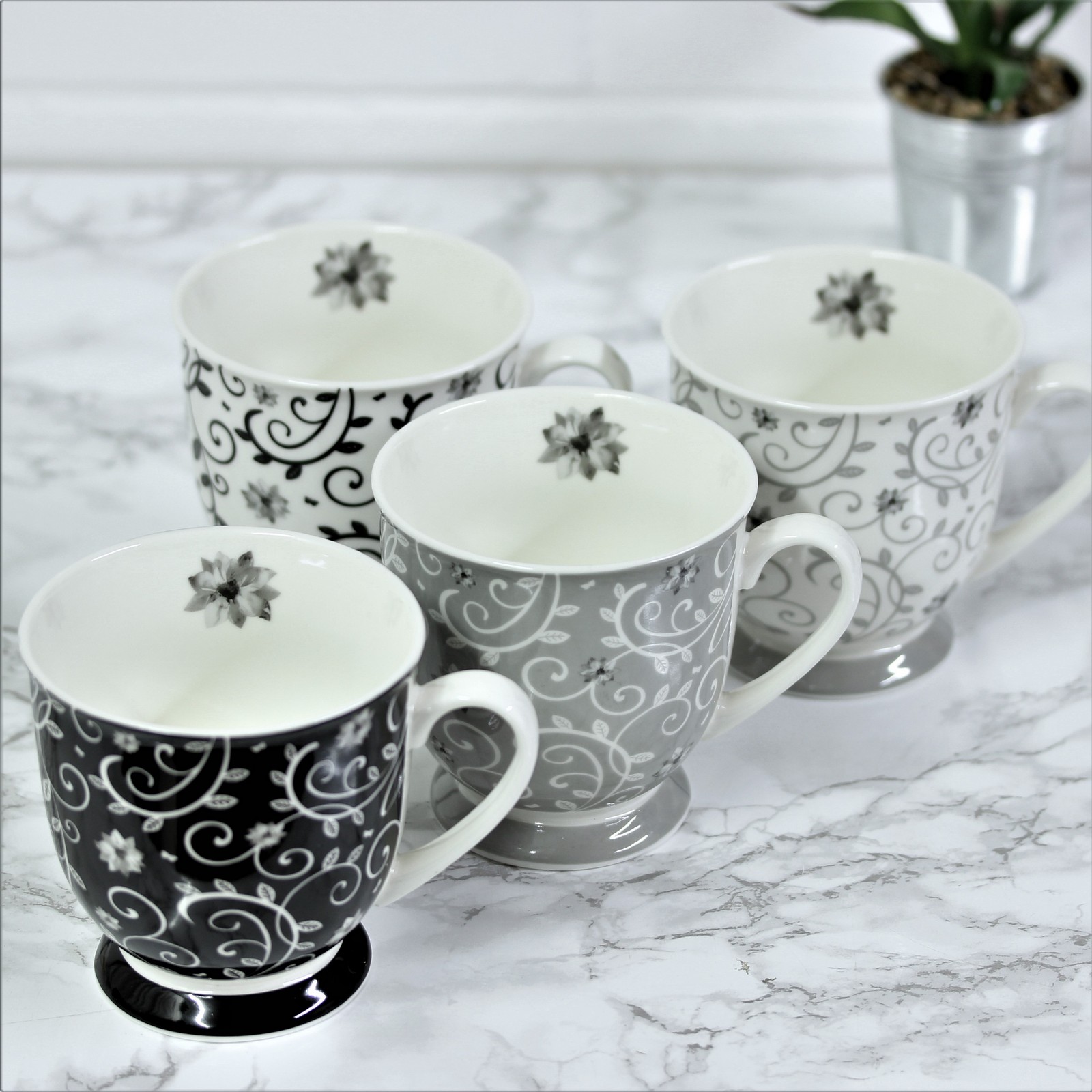 New Fine China Porcelain Tea Coffee Mug Set Espresso Cups Cocoa Hot